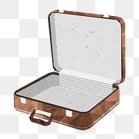 Open briefcase png sticker, transparent background
