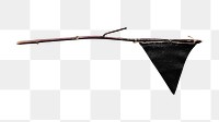 Black flag branch png sticker, transparent background