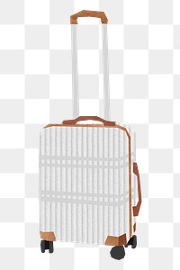 White luggage png sticker, transparent background