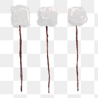 Marshmallow on stick png sticker, transparent background