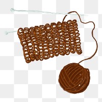 Knitting yarn png sticker, transparent background