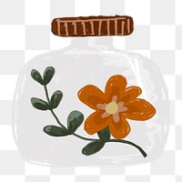 Orange flower png journal sticker, transparent background