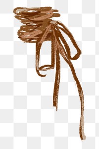 Brown bow png sticker, transparent background