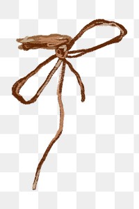 Brown bow png sticker, transparent background