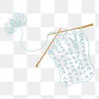 Knitting  png sticker, transparent background