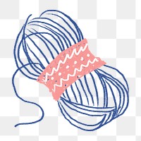 Knitting yarn png sticker, transparent background