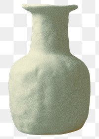 Clay vase png sticker, transparent background