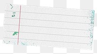 Lined note paper png sticker, transparent background