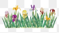 Floral bush divider png sticker, transparent background