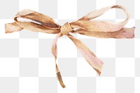 Beige ribbon bow png sticker, transparent background