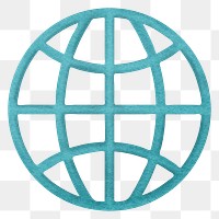 Globe icon png sticker, transparent background