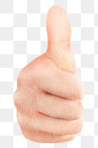 Thumbs up hand png sticker, transparent background