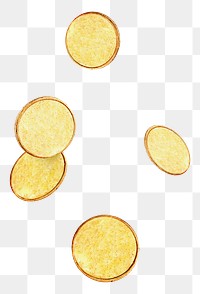 Falling gold coins png sticker, transparent background