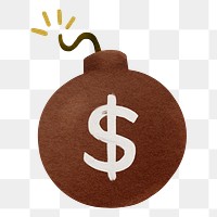 Money bomb png sticker, transparent background