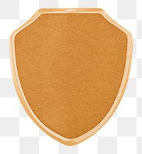 Gold shield badge png sticker, transparent background