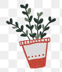 Potted plant png sticker, transparent background