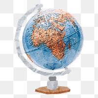 Spinning globe png sticker, transparent background