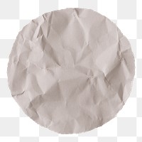 Wrinkled paper badge png sticker, transparent background