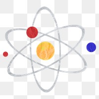 Atomic science png sticker, transparent background