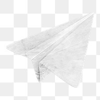 White paper plane png sticker, transparent background