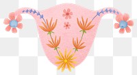 Woman's ovaries png sticker, health aesthetic, transparent background