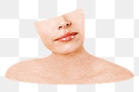 Woman's face png sticker, transparent background