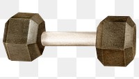 Black dumbbell png sticker, transparent background