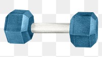 Blue dumbbell png sticker, transparent background