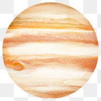 Planet Jupiter png sticker, transparent background