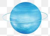 Planet Uranus png sticker, transparent background