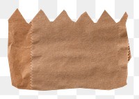 Ripped brown paper png sticker, transparent background