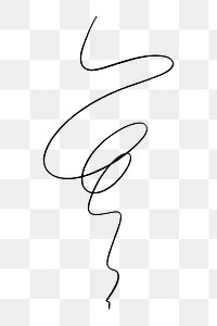 Scribble line png sticker, transparent background