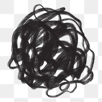 Scribble circle png sticker, transparent background