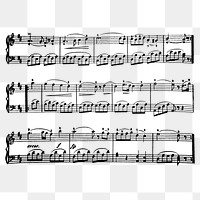 Music score png music sticker, transparent background