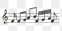Music score png sticker, transparent background