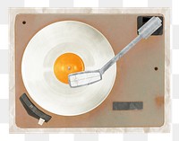 Vinyl record player png music sticker, transparent background