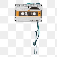 Cassette tape png music sticker, transparent background