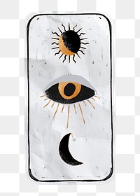 Celestial tarot card png sticker, transparent background