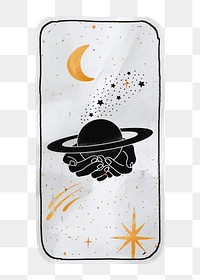 Celestial tarot card png sticker, transparent background