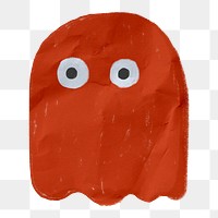 Ghost doodle png game sticker, transparent background