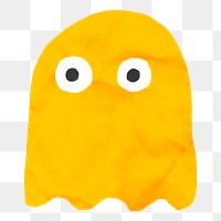 Ghost doodle png game sticker, transparent background