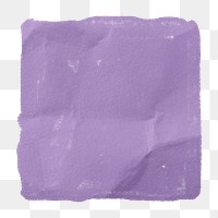 Purple wrinkled paper png sticker, transparent background