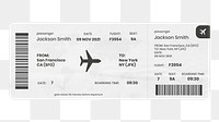 Plane ticket png sticker, transparent background