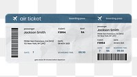 Plane ticket png sticker, transparent background