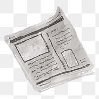 Newspaper png sticker, transparent background