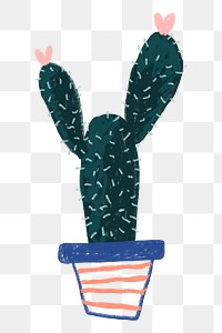 Cute cactus png sticker, transparent background