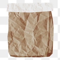 Wrinkled paper bag png sticker, transparent background