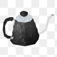 Black kettle png sticker, transparent background