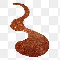 Brown liquid shape png sticker, transparent background