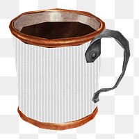 Coffee mug png sticker, transparent background